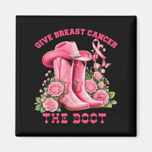 Aimant Donner le cancer du sein à la botte Cowgirl Ruban