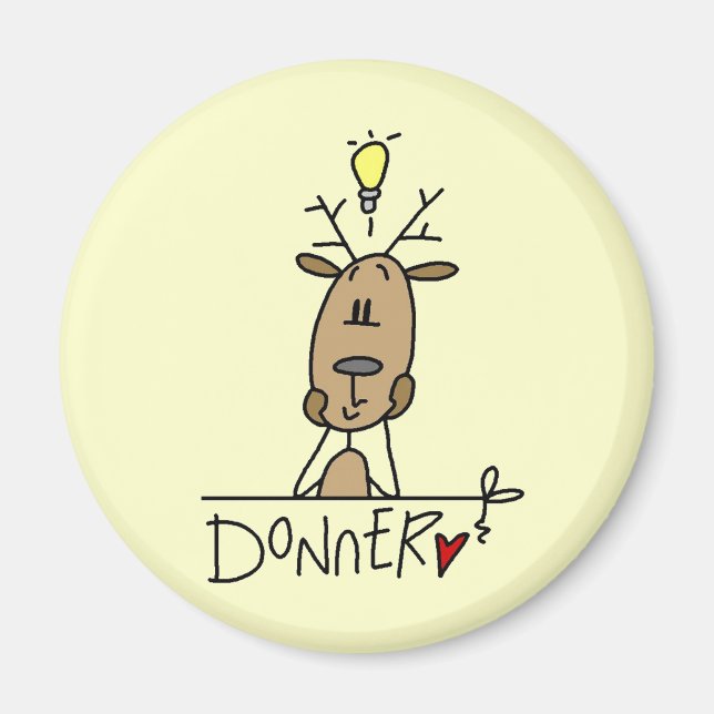 Aimant Donner Reindeer T-shirts et cadeaux de Noël (Devant)