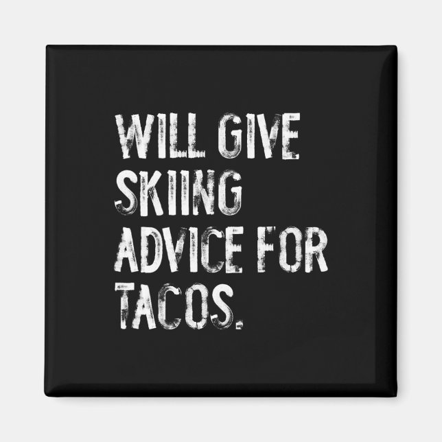 Aimant Donnera des conseils de ski pour tacos Funny Ski C (Devant)