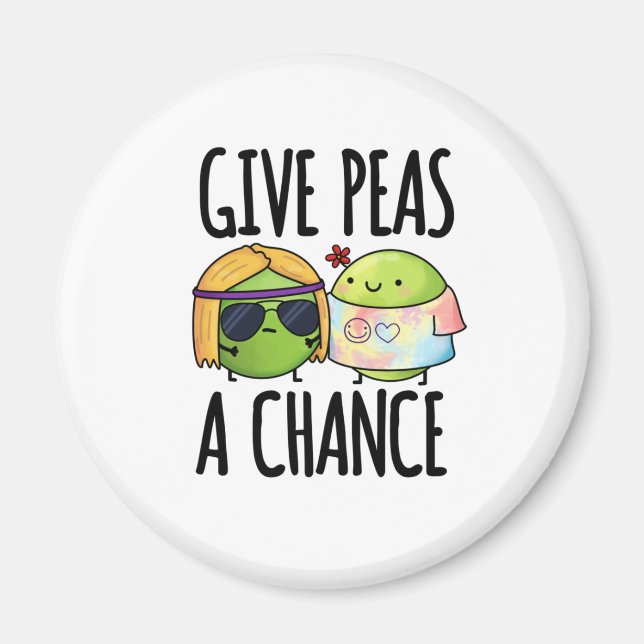 Aimant Donnez Aux Pois Une Chance Drôle Hippie Peas Pun (Devant)