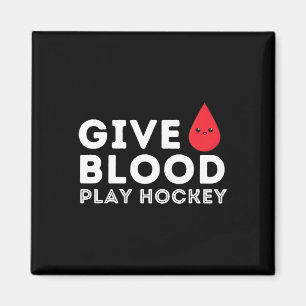 Aimant Donnez du sang, jouez au hockey - Drôle de joueur 