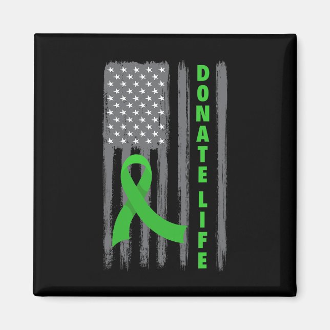 Aimant Dons Vie Drapeau Américain Patriotique Usa Kidney  (Devant)