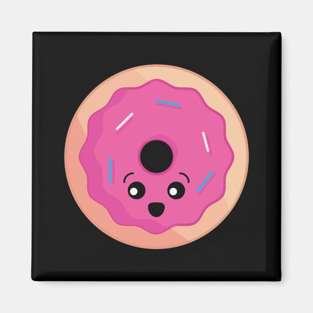 Aimant Donut Face Kawaii Food Art (Devant)
