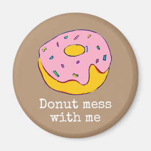 Aimant Donut glaçage rose mignon art culinaire