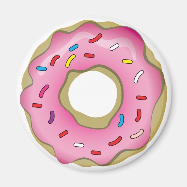 Aimant Donut jaune avec glaçage et arrosage (Devant)