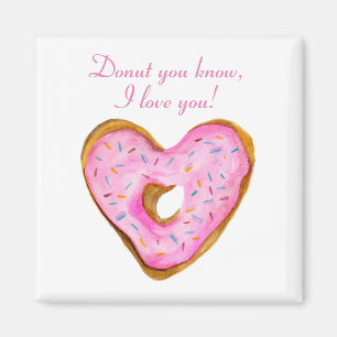 Aimant Donut tu sais, je t'aime Donut de cœur