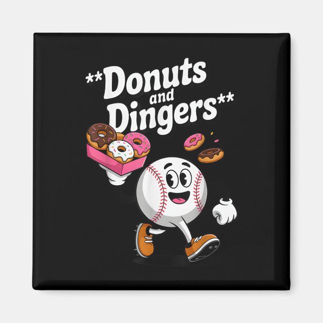 Aimant Donuts Et Dingers Humour De Base-Ball (Devant)
