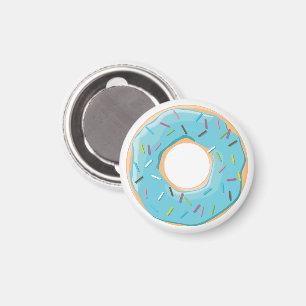 Aimant Donuts rose bleu et morceaux motif chocolat