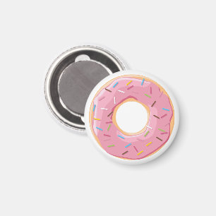 Aimant Donuts rose bleu et motif chocolat mordus