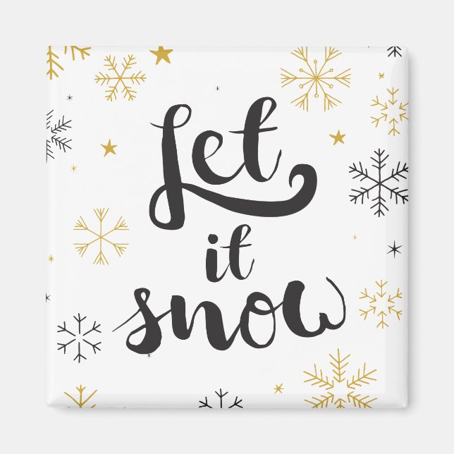 Aimant Doodles de flocon de neige Art Noël Graphiques de  (Devant)