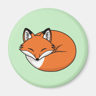 Aimant Dormir le Fox de dessin sur vert
