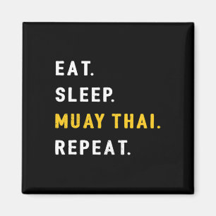 Aimant Dormir Muay Thai Drôle Mma Kickboxing Manger