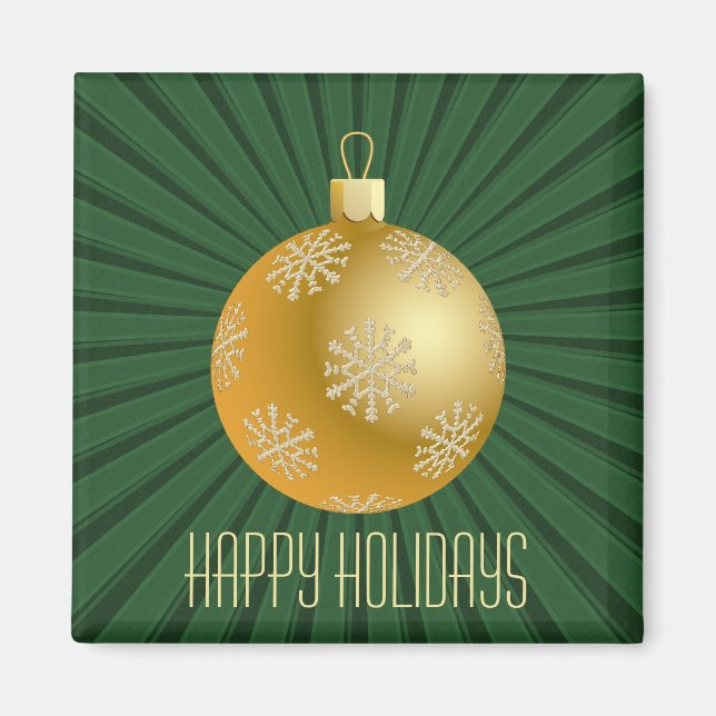 Aimant d'ornement Starburst Stripes, Vert (Devant)