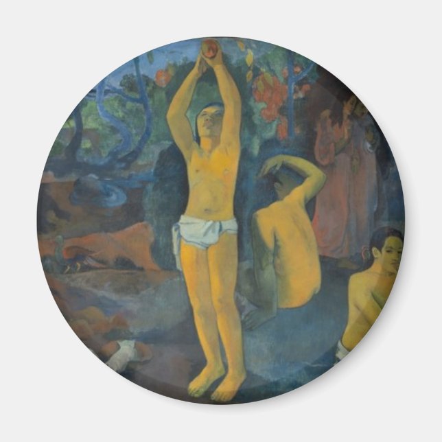Aimant 'D'où venons-nous ?' - Paul Gauguin Button (Devant)