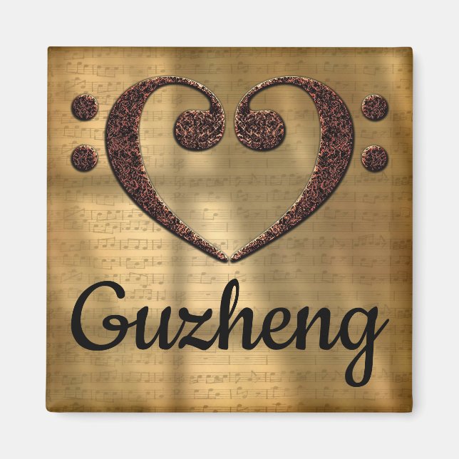 Aimant Double basse Clef Heart Guzheng (Devant)
