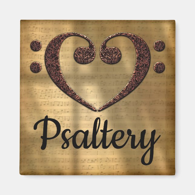 Aimant Double basse Clef Heart Psaltery (Devant)