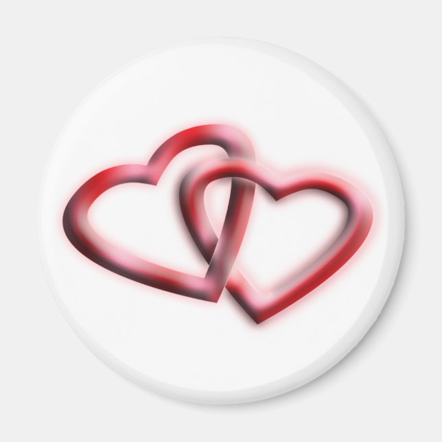 Aimant Double coeur Valentine's Day cadeau (Devant)