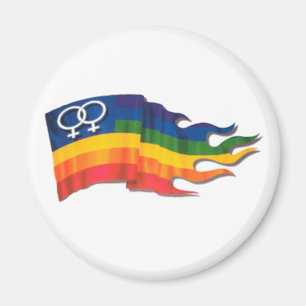 Aimant Double drapeau femelle de fierté