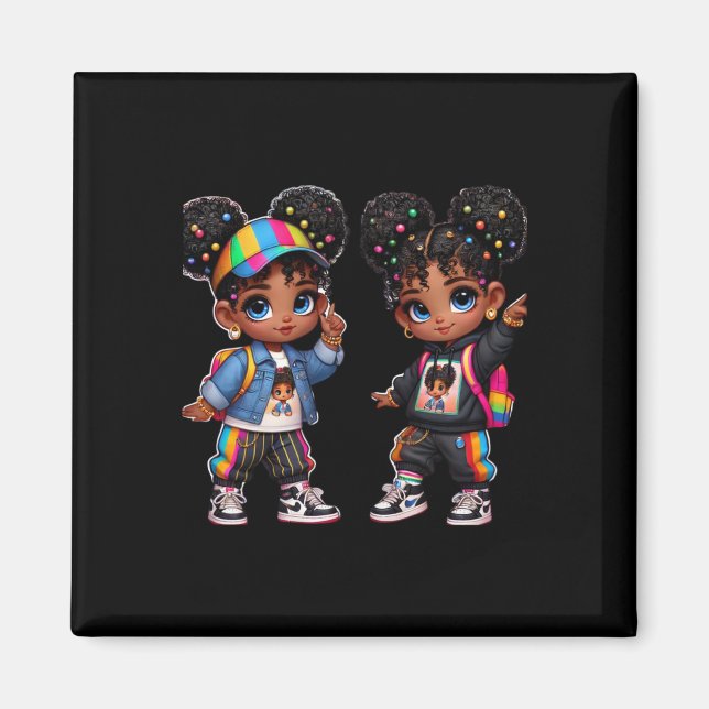 Aimant Double le S Bold Black Twins Art Sticker (Devant)