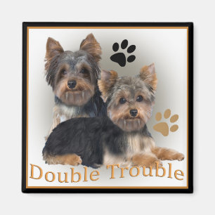 Aimant Doubles cadeaux de problème de Yorkshire Terrier
