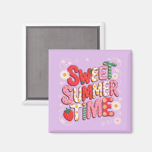 Aimant Douce Coquette Été Été Fraise Rétro Plage 