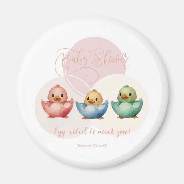 Aimant Douce Fête de Naissance Œufs Oiseaux Couleurs Past (Devant)