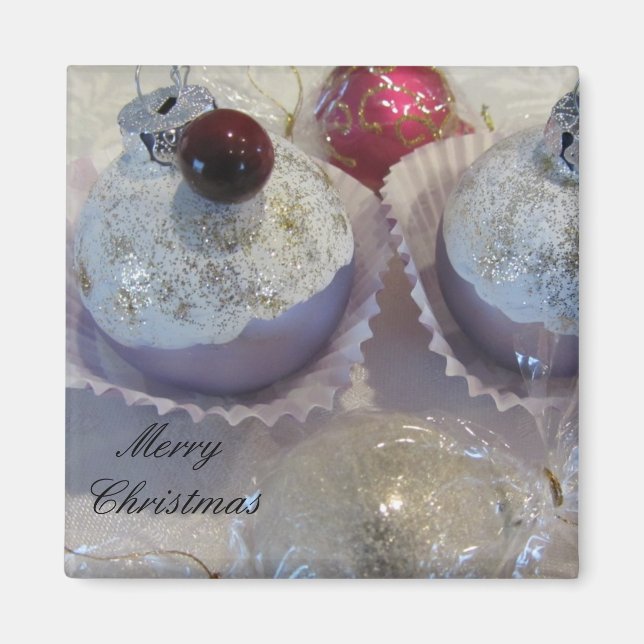 Aimant Douces Cupcakes de Noël (Devant)