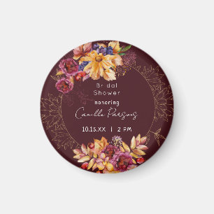 Aimant Douche de Mariée Aquarelle Bourguignonne Automnale