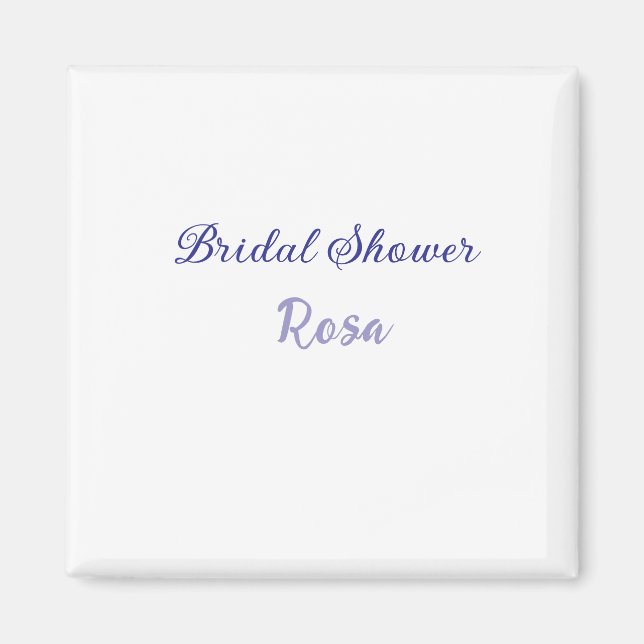 Aimant Douche de mariée violet ajouter nom date élégantst (Devant)