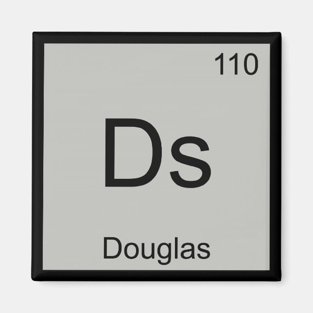 Aimant Douglas Nom Chimie Élément Tableau Périodique (Devant)