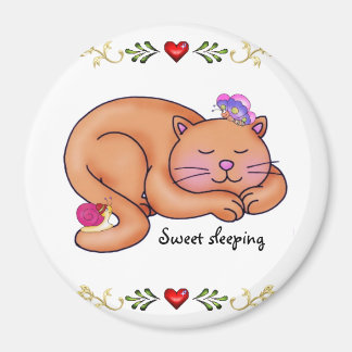 Aimant Doux Chat Endormi