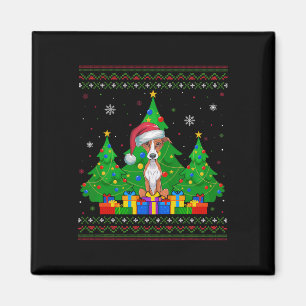 Aimant Doux moche arbre de Noël Santa Hat Whippet Chien