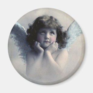Aimant Doux Rosy Cheeked Angel Vintage dans les nuages