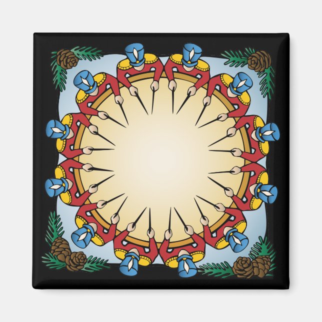 Aimant Douze batteurs qui tambourinent (Devant)