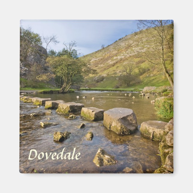 Aimant Dovedale, Derbyshire Peak District photo souvenir (Devant)
