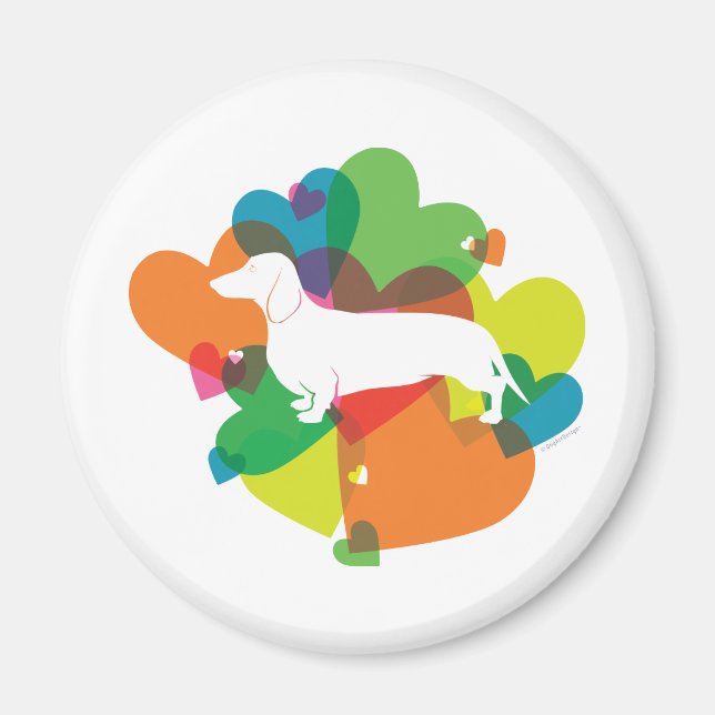 Aimant Doxie Colorful Heart Design (Devant)