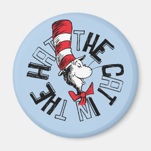 Aimant Dr Seuss Chat dans l'art rond Casquette