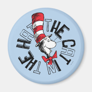 Aimant Dr Seuss   Chat dans l'art rond Casquette