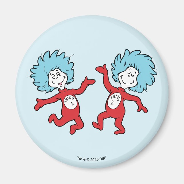 Aimant Dr. Seuss Chose 1 et Chose 2 Personnage (Devant)