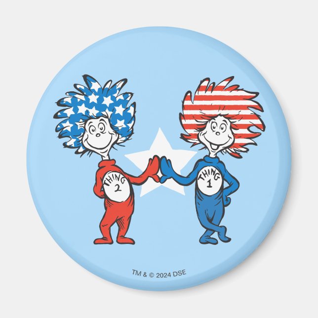 Aimant Dr. Seuss | Chose Un Chose Deux Graphique Patrioti (Devant)
