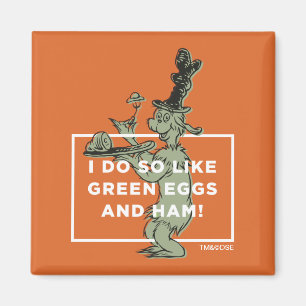 Aimant Dr Seuss   J'aime les oeufs verts et le jambon