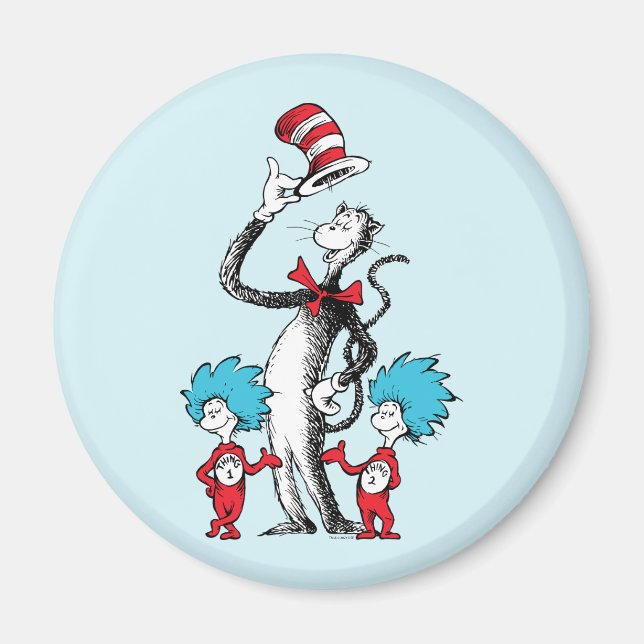 Aimant Dr. Seuss | Le Chat dans le Chapeau, Chose Un et C (Devant)