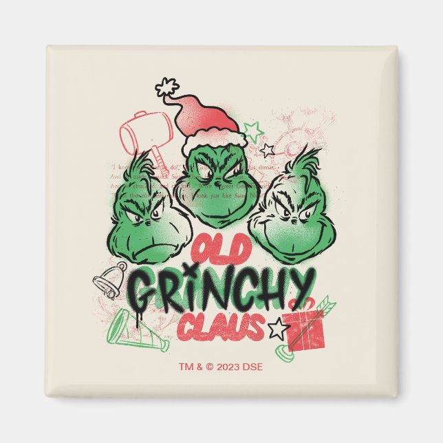 Aimant Dr. Seuss | Le vieux Grinch Noël (Devant)