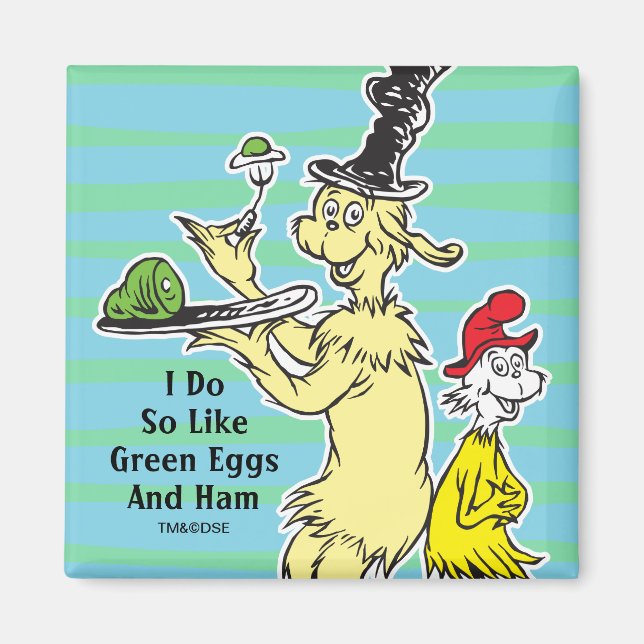 Aimant Dr. Seuss | Les Œufs verts au jambon | Ami & Sam-I (Devant)