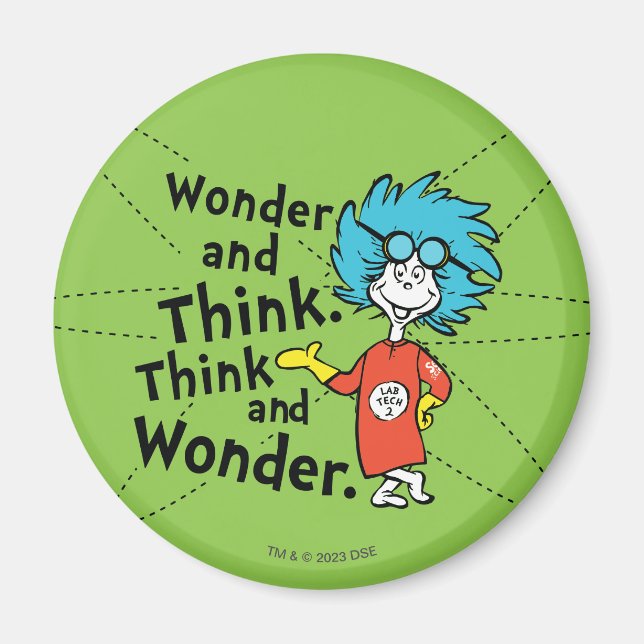 Aimant Dr Seuss | Merveilleuse et réfléchis. Pensez et ét (Devant)