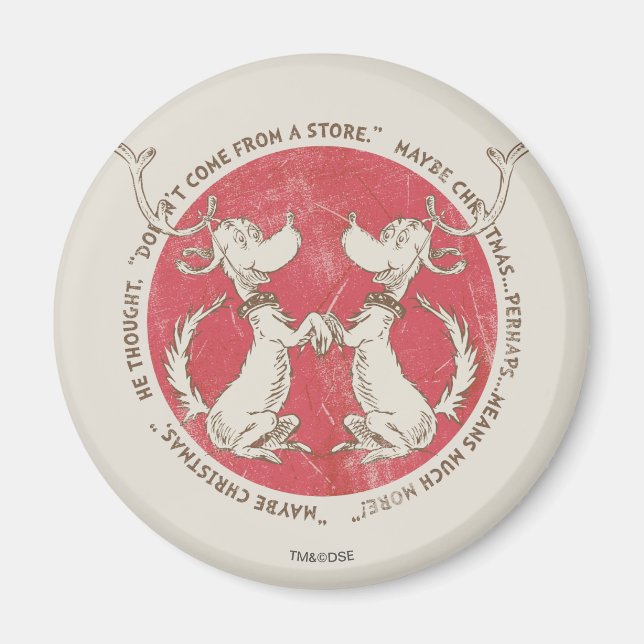 Aimant Dr Seuss | The Grinch | Max - Citation de Noël (Devant)