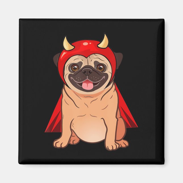 Aimant Dracula Vampire Carlin chien mignon Carlin costume (Devant)