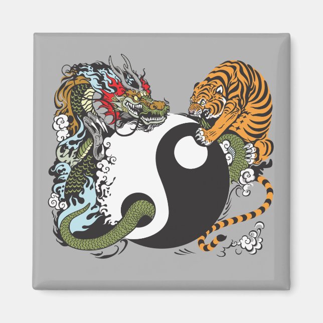 Aimant dragon and tiger yin yang (Devant)