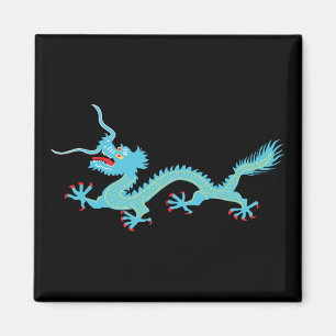 Aimant Dragon bleu clair chinois