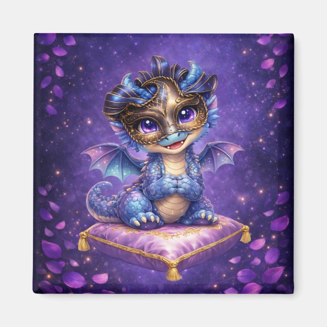 Aimant Dragon Capricieux Céleste Violet (Devant)